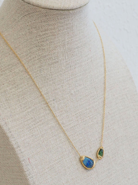 Opal + Tsavarite 14K necklace