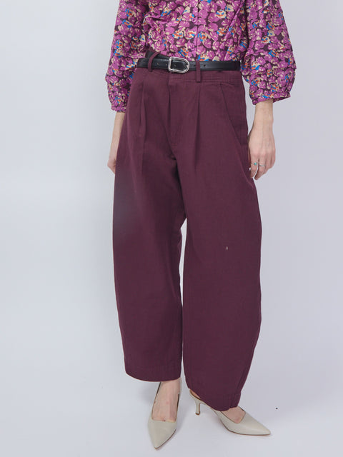 Bari Crop Trouser, Black Cherry