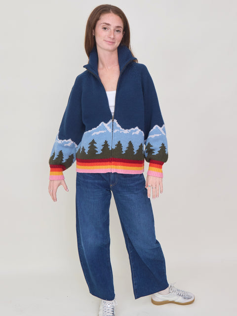 Vista Full Zip Cardigan, evergreen