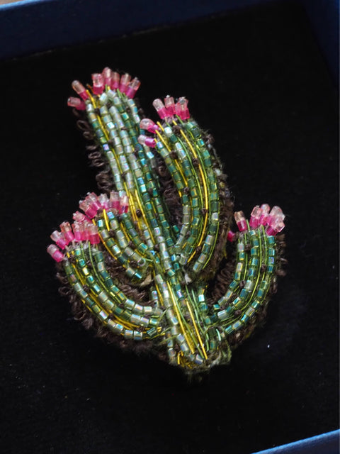 Blooming Desert Cactus Brooch