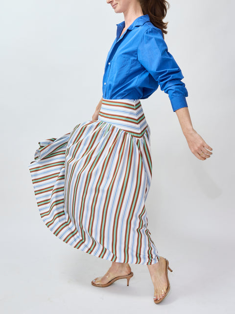 In the Name of Love Skirt, blue/green stripe