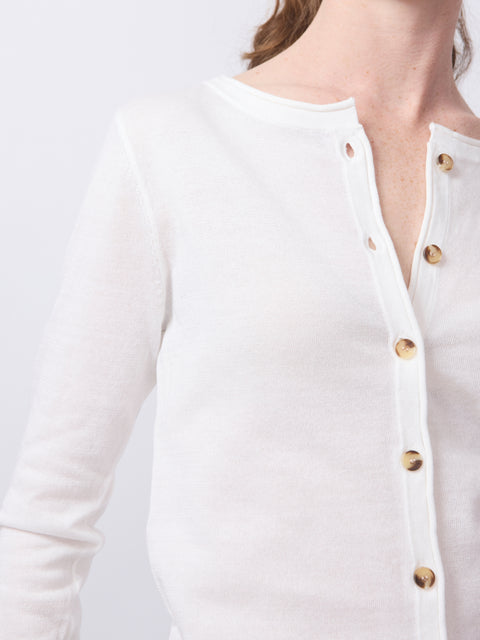 Corinne Slim Fit Cardigan, bright white