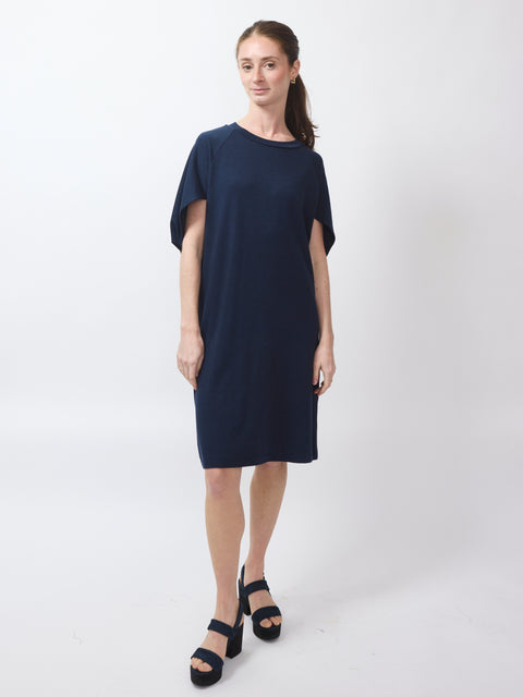 Phoenix Cape Dress, navy