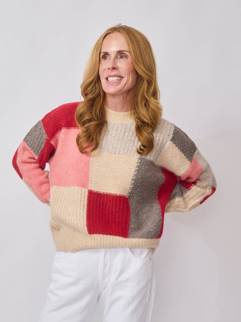 Marguerite Pullover, patchwork