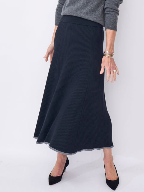 Alexa Knit Skirt, Black Combo