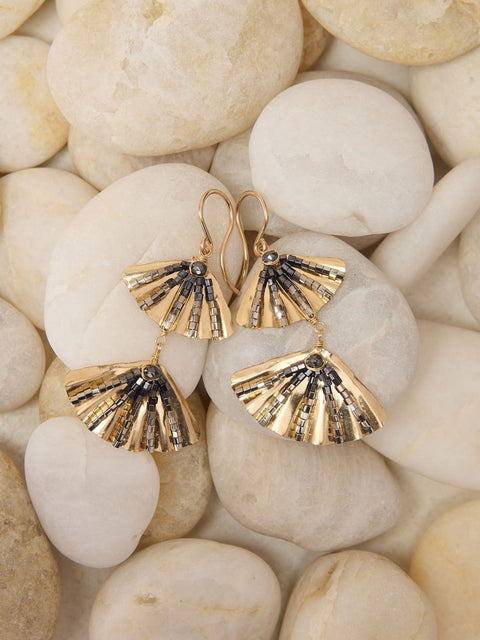 Fan Deco Drop earrings