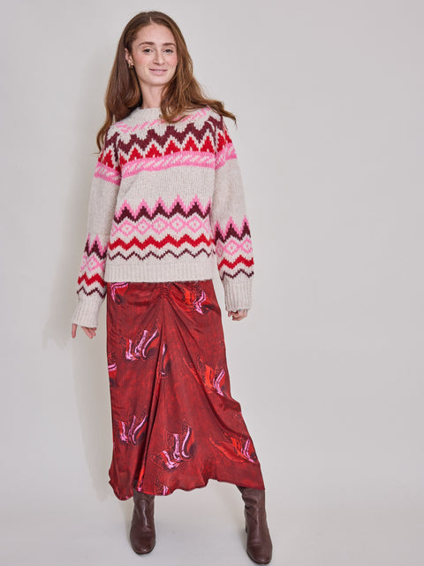 Bonny Midi Skirt, Red