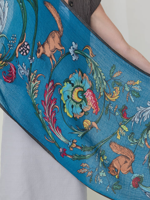 Rococo scarf, duck blue