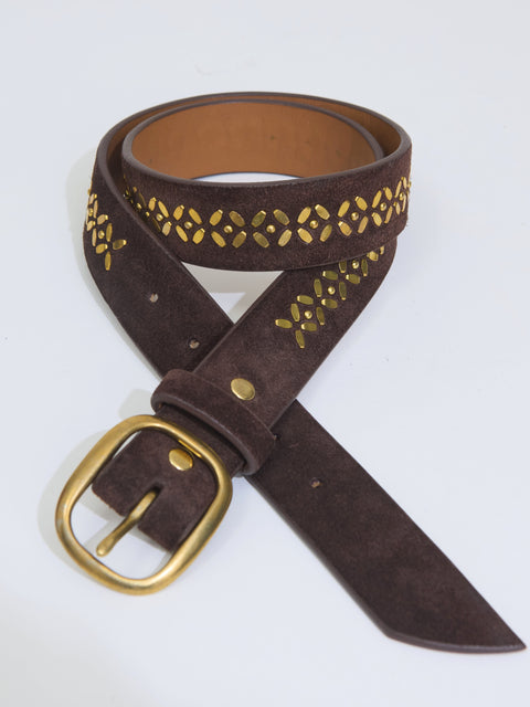Suella Belt, chocolate/brass
