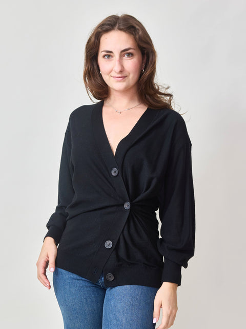 Drippy Tissue Cardigan, Black