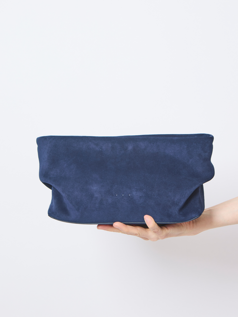 Nina Clutch, deep sea suede