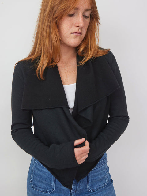 Draped Collar Jacket, Dark Forest