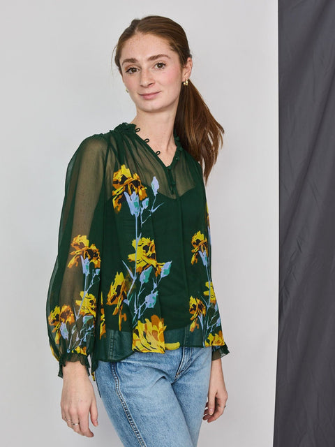 Karla Blouse, Green Orchid