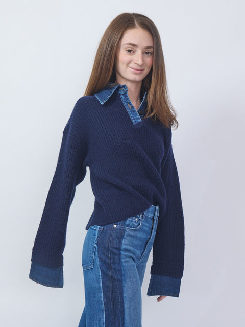 Harvey Sweater, Navy/Denim