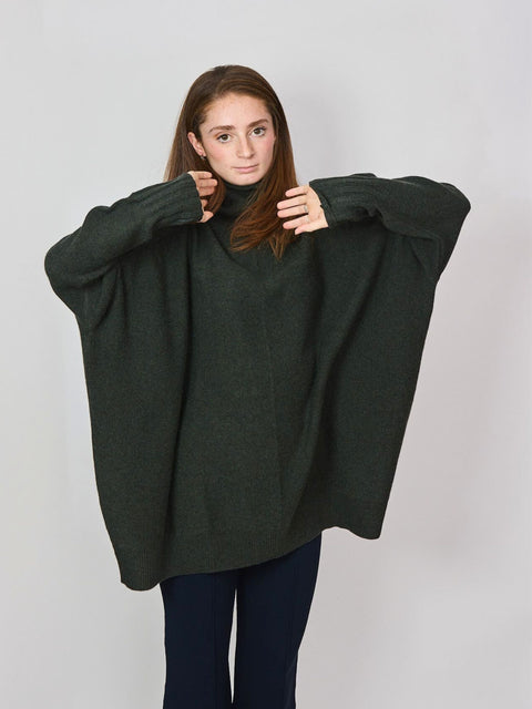 Oversized Turtleneck, Deep Olive