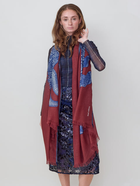 Walter scarf, burgundy