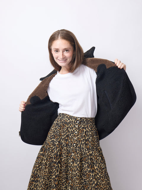 Reversible Western Yoke Jacket, Black/Brown