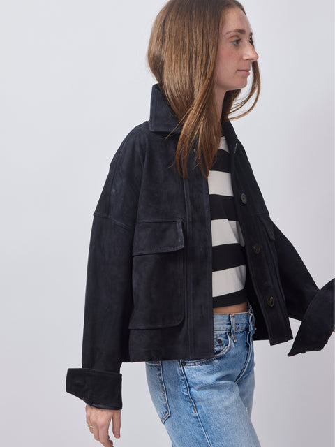 Miri suede, dark navy