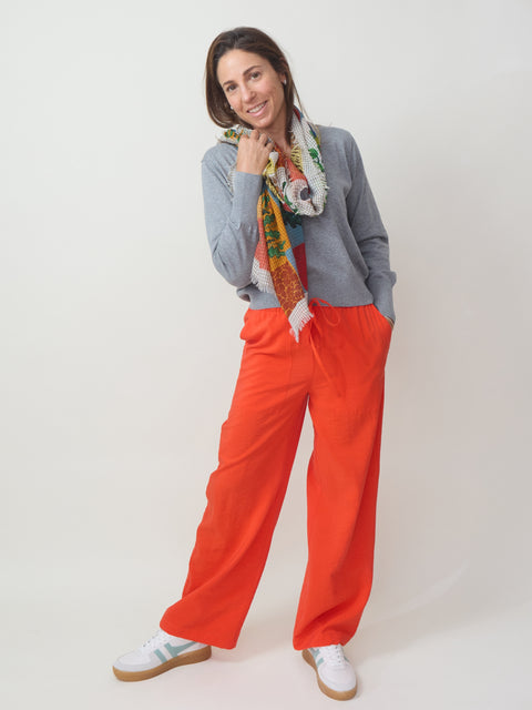 Pantalone Tela di Seta, Corallo