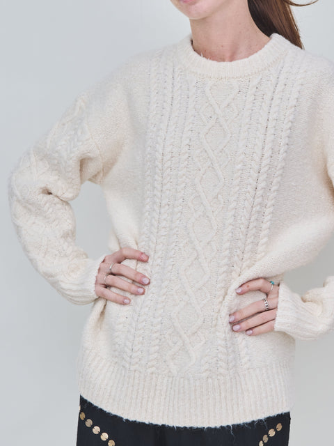Rayna Cable Sweater, cream