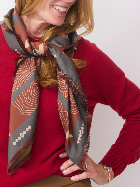 Cialda Reversible Silk Scarf, Deco Color