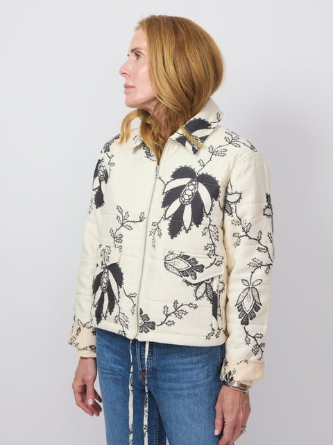 Lex Shadow Lace Jacket, Off-White
