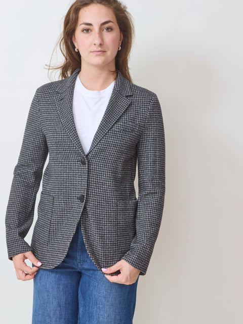 Boyfriend Blazer, salt/pepper houndstooth