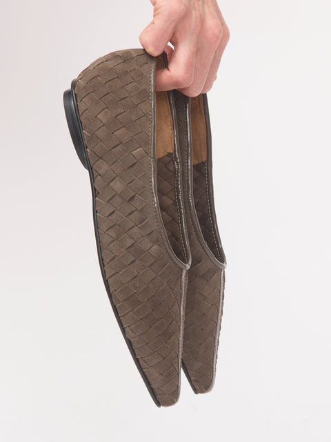 Zelda, Ash Woven Suede