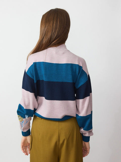 Bianca Sweater, Blue Stripe