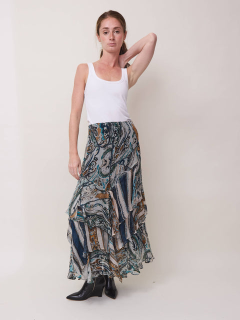 Callie Midi Skirt, Blue