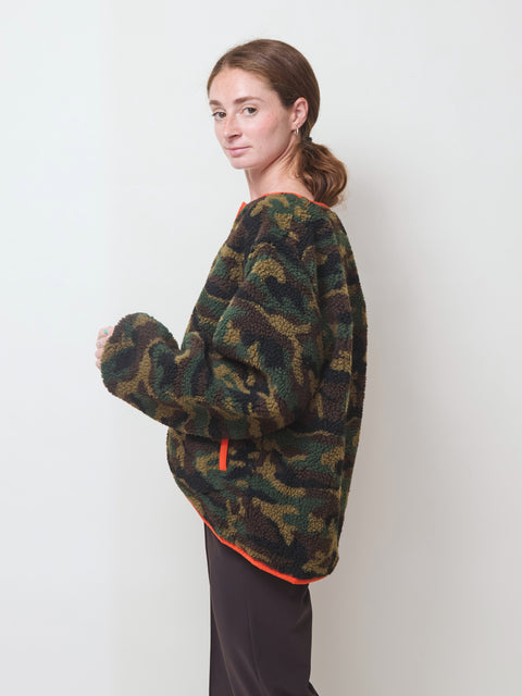 Reversible Plush Bomber, Camo/Red