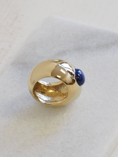 Pebble Cabochon Ring, lapis