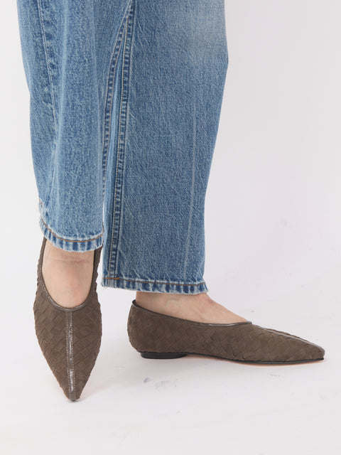 Zelda, Ash Woven Suede