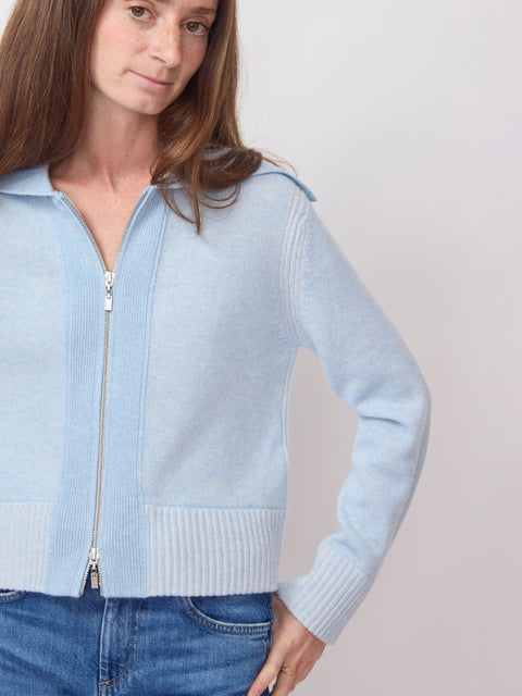 Plaited Zip Cardigan, horizon