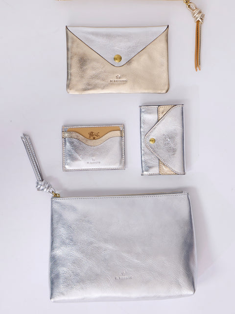 Snodo Pouch, Metallic Silver