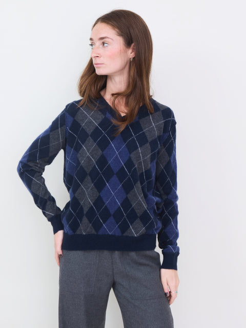 Argyle V-Neck, Nautical