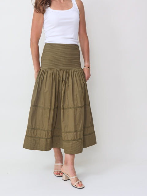 Chris Midi Skirt, Army