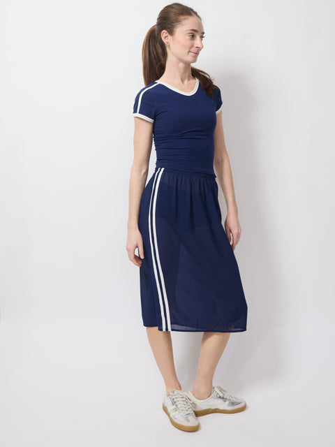 Sporty Tencel Rib Baby Tee, navy