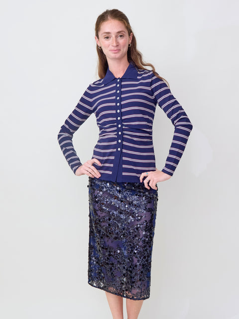 Camiline, Navy Plum Stripe