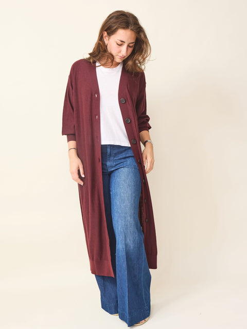 Drippy Cardi Dress, Mulberry