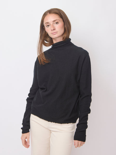 High Neck Pullover, Black