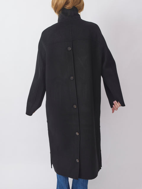 Double Button Coat, black