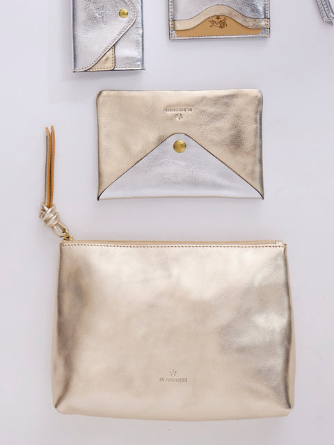 Snodo Pouch, Metallic Platinum