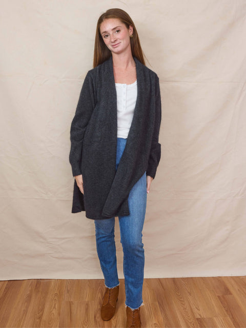 Long Cardigan, Charcoal