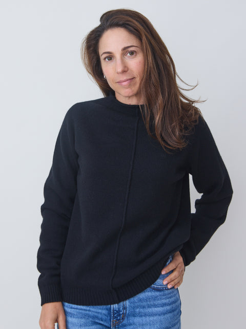 Funnel Neck Pullover, black