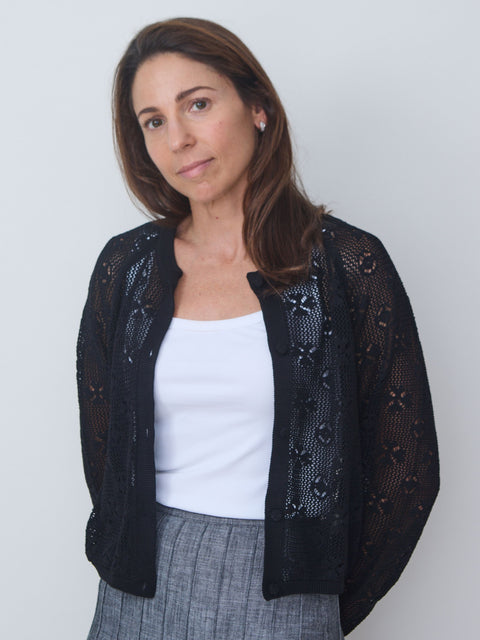 Crochet Cardigan, black