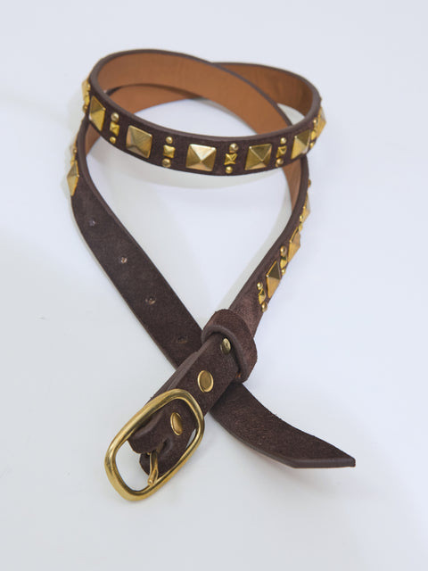 Chia Belt, chocolate suede