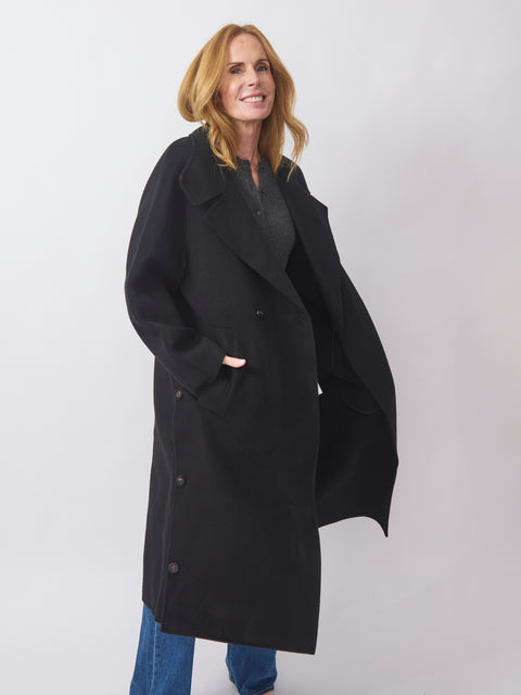 Double Button Coat, black