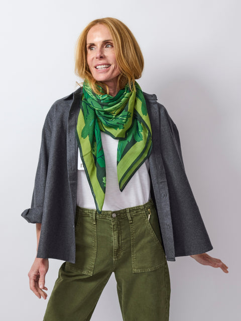 Herb Garden Square Scarf, Green