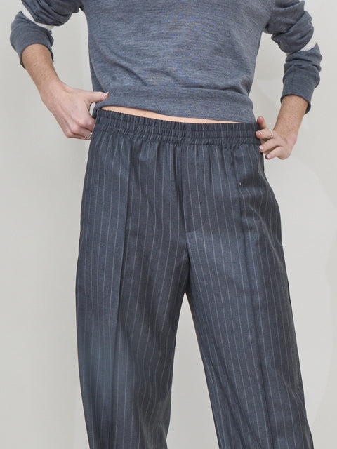 Chaplin Trousers, Grey Pinstripe